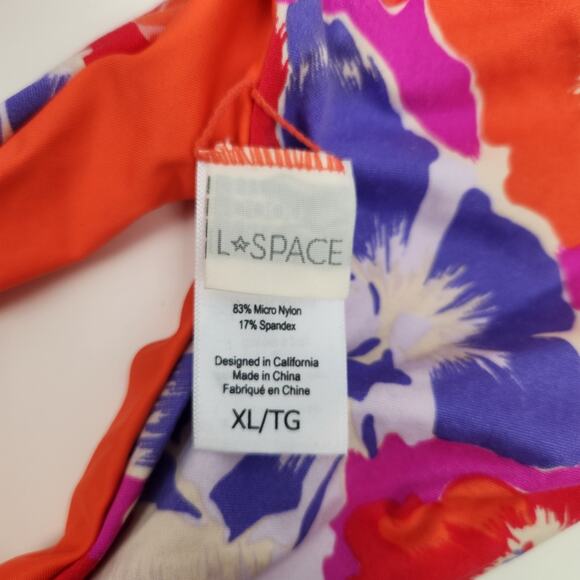 L*Space Cabana Bitsy Bikini Bottom in Orange Floral Size XL NWOT - Picture 3 of 4